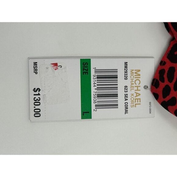 NWT Michael Kors MM29320 Sea Coral Sheer Leopard Button-Front Dress - Picture 8 of 8